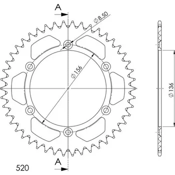 Řetězová sada pro motocykl Hliníková řetězová rozeta SUPERSPROX RAL-1512:46-RED červená 46 zubů, 520