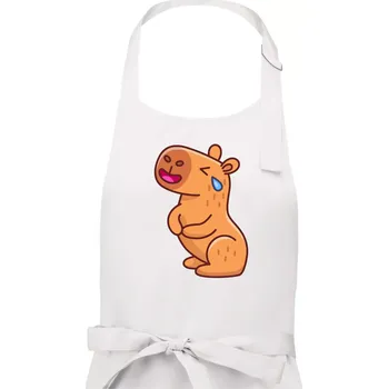 Kuchyňská zástěra Smutná kapybara - Pánská zástěra na vaření - Univerzální velikost ( Bílá )