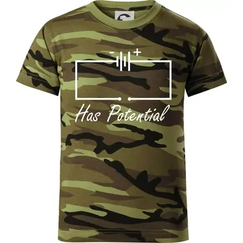 Has potential - Dětské maskáčové triko - 146 cm/10 let ( Zelený maskáč )