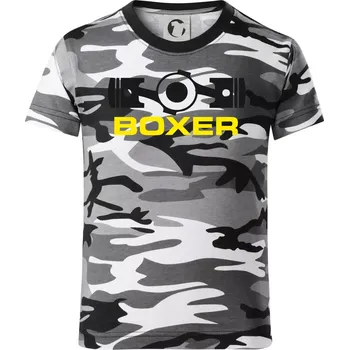 Chlapecké tričko Boxer Píst - Dětské maskáčové triko - 146 cm/10 let ( Šedý maskáč )