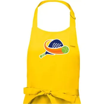 Kuchyňská zástěra Padel logo barevné - Dámská zástěra na vaření - Univerzální velikost ( Žlutá )