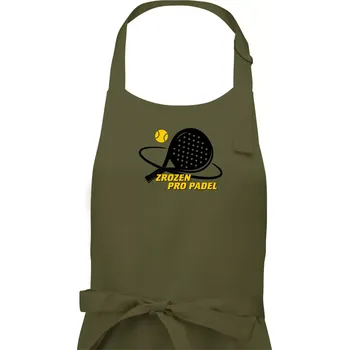 Kuchyňská zástěra Zrozen pro padel - Dámská zástěra na vaření - Univerzální velikost ( Khaki )