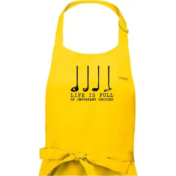 Kuchyňská zástěra Golf - life is full of important choices - Pánská zástěra na vaření - Univerzální velikost ( Žlutá )