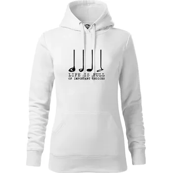 Dámská mikina Golf - life is full of important choices - Mikina dámská Cape s kapucí - 2XL ( Bílá )