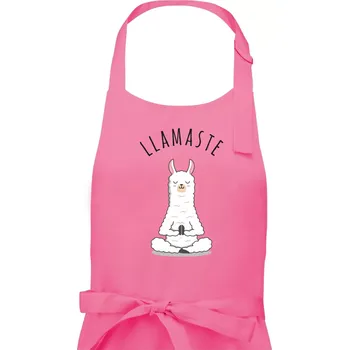 Kuchyňská zástěra Yoga Llamaste - Pánská zástěra na vaření - Univerzální velikost ( Růžová )