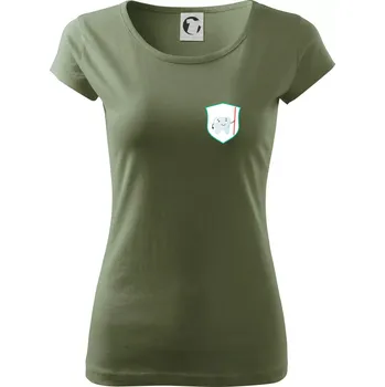 Dámské tričko Zoubek na prsu - zubní kartáček - Dámské triko Pure - S ( Khaki )