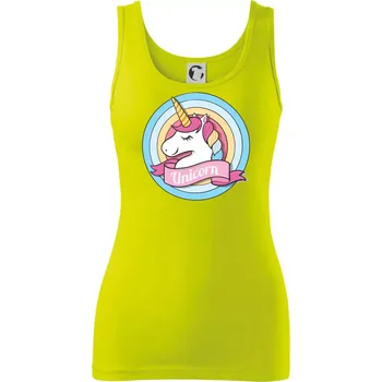 Jednorožec v kolečku - Dámské tílko - L ( Limetková )