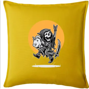 Polštář Jednorozeč vs. smrtka - Polštář 50x50 - 50x50 - Pouze potah ( Žlutá )