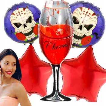 Balónek HALLOWEEN SADA BALÓNKŮ LEBKY SKLENICE HVĚZDY