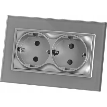 Elektrická zásuvka Livolo stříbrná nástěnná Elektrická Zásuvka