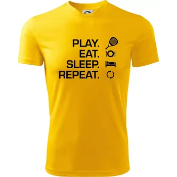 Play eat sleep repeat padel - Dětské triko sportovní (dresovina) - 158 cm/12 let ( Žlutá )