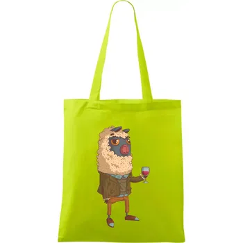 Alpaka s vínem muž - Taška bavlněná - 42 x 38 cm ( Limetková )