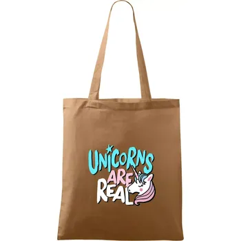 Nákupní taška Unicorns are real ponny - Taška bavlněná - 42 x 38 cm ( Cappuccino )