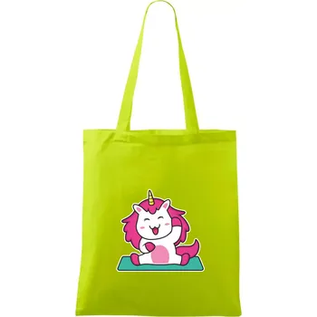 Yoga veselý jednorožec - Taška bavlněná - 42 x 38 cm ( Limetková )