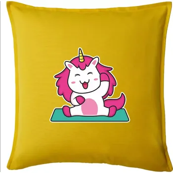Polštář Yoga veselý jednorožec - Polštář 50x50 - 50x50 - Pouze potah ( Žlutá )