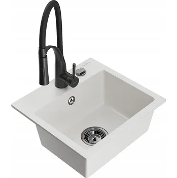 Granitový dřez Jednokomorový granitový dřez MEXEN bílý