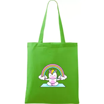 Nákupní taška Yoga jednorožec - duha - Taška bavlněná - 42 x 38 cm ( Apple Green )