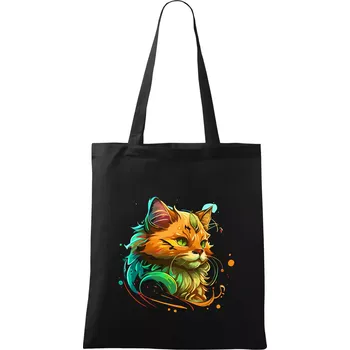 Kočka barevná zrzavá - Taška bavlněná - 42 x 38 cm ( Černá )