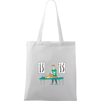 Nákupní taška Fyziologické zakřivení páteře - Taška bavlněná - 42 x 38 cm ( Bílá )