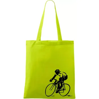 Silniční cyklista - Taška bavlněná - 42 x 38 cm ( Limetková )