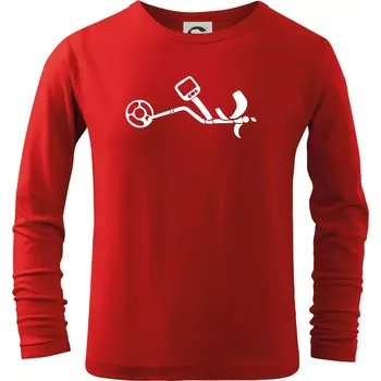 Chlapecké tričko Detektor na hledání kovů - Triko dětské Long Sleeve - 122 cm/6 let ( Červená )