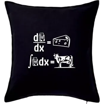 Polštář Matematika mléko - Polštář 50x50 - 50x50 - Pouze potah ( Černá )