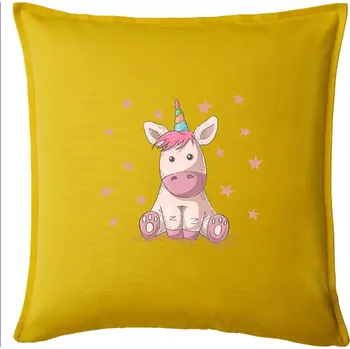 Polštář Jednorožec miminko - Polštář 50x50 - 50x50 - Pouze potah ( Žlutá )