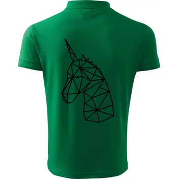 Pánská košile Geometrie - Jednorožec - Polokošile pánská Pique Polo 203 - 4XL ( Středně zelená )