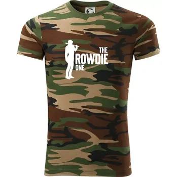 Pánské tričko Bachelor party - The rowdie one - Army CAMOUFLAGE - S ( Hnědý maskáč )
