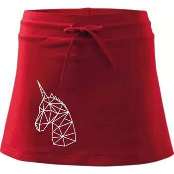 Dámská sukně Geometrie - Jednorožec - Sportovní sukně - two in one - XS ( Červená )