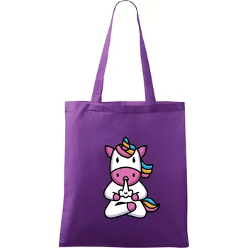 Yoga funící jednorožec - Taška bavlněná - 42 x 38 cm ( Fialová )