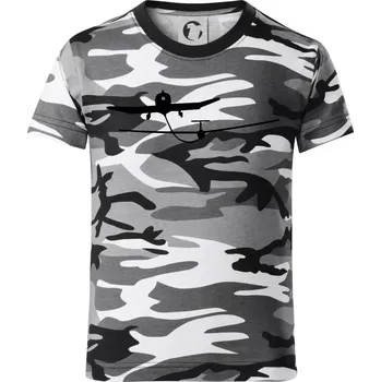 Chlapecké tričko Tažení kluzáku - Dětské maskáčové triko - 122 cm/6 let ( Šedý maskáč )