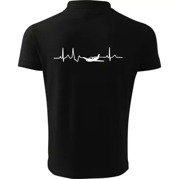 Pánská košile EKG letadlo - Polokošile pánská Pique Polo 203 - XL ( Černá )