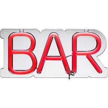 Lampička LED Neon na Zeď Nápis Bar Červený do Pokoje Baru 80. Léta Lampička