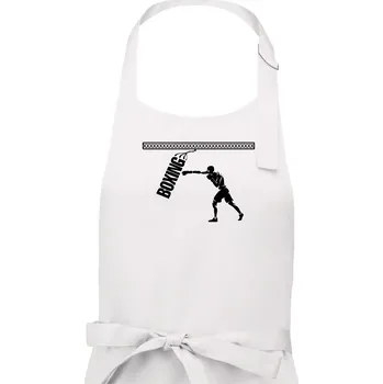 Kuchyňská zástěra Boxing boxer - Dámská zástěra na vaření - Univerzální velikost ( Bílá )