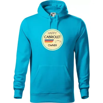 Pánská mikina Happy Cabriolet Owner - Mikina pánská Cape s kapucí - 5XL ( Světlý tyrkys )