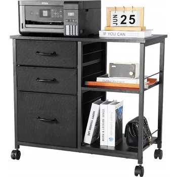 Koupelnový nábytek VEVOR Mobilní skříňka na dokumenty se 3 zásuvkami a 2 přihrádkami, nosnost 29,94 kg