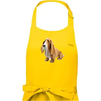 Kuchyňská zástěra Baset slepený z papíru - Pánská zástěra na vaření - Univerzální velikost ( Žlutá )