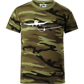 Chlapecké oblečení Tažení kluzáku - Dětské maskáčové triko - 122 cm/6 let ( Zelený maskáč )