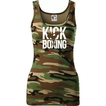 Nápis Kick Boxing - Dámské Maskáčové tílko - L ( Hnědý maskáč )