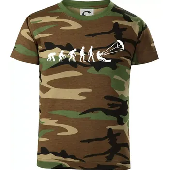 Evoluce KITEBOARDING - Dětské maskáčové triko - 104-110cm / 3-4 roky ( Hnědý maskáč )