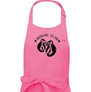 Kuchyňská zástěra Boxing club nápis - Pánská zástěra na vaření - Univerzální velikost ( Růžová )