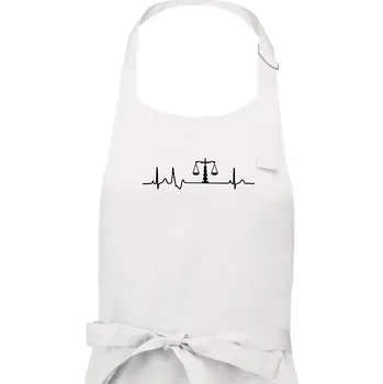 Kuchyňská zástěra EKG soudce - Pánská zástěra na vaření - Univerzální velikost ( Bílá )