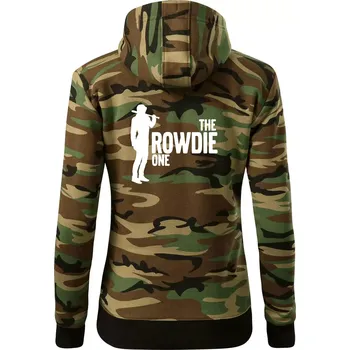 Dámská mikina Bachelor party - The rowdie one - Dámská mikina trendy zipper s kapucí - M ( Hnědý maskáč )