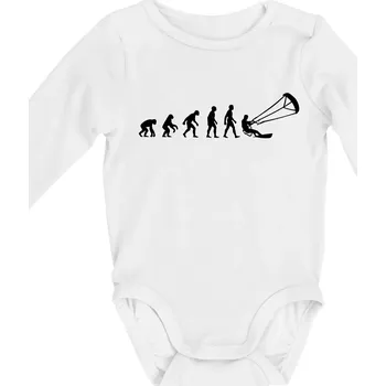 Evoluce KITEBOARDING - Body kojenecké s dlouhým rukávem - Dlouhý r. do 3 měs ( Bílá )