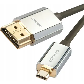 Video kabel Lindy HDMI/micro HDMI kabel, 3m – HDMI Typ A (Standardní) na HDMI Typ D (Micro) – Černý, Chrom, Zlaté konektory