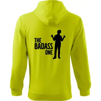 Pánská mikina Bachelor party - The badass one - Mikina s kapucí na zip trendy zipper - XL ( Limetková )