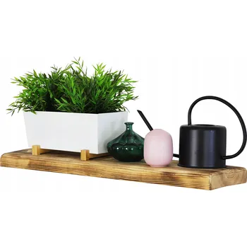 police Dřevěná police nástěnná opálená závěsná LOFT