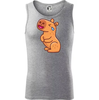 Smutná kapybara - Tílko pánské Core - S ( Tmavě šedý melír )