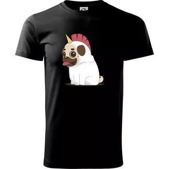 Mops a jednorožec - Triko extra velké (5-8XL) - 7XL ( Černá )